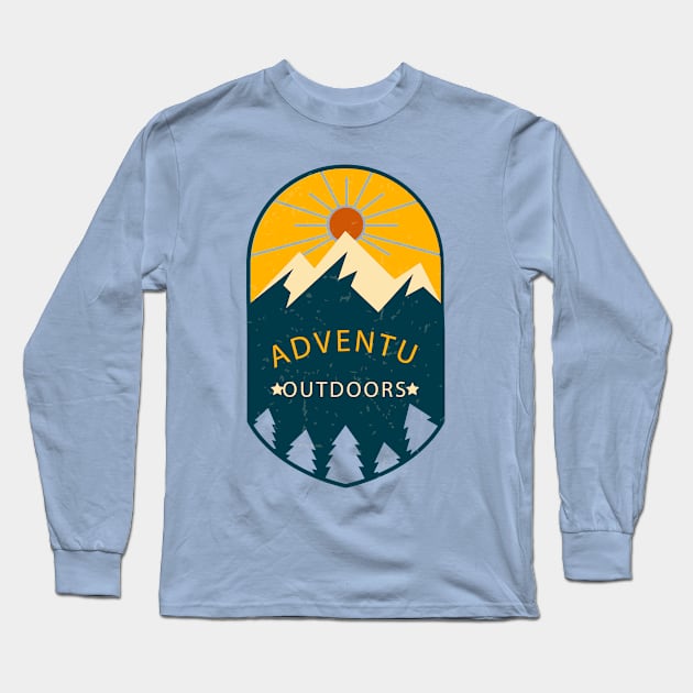 Mountains Are Calling Adventure Long Sleeve T-Shirt by PrintcoDesign